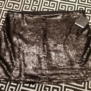 SOLD*** ZARA BASICS Black Sequin Mini Skirt Sz L